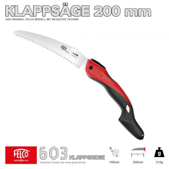 FELCO 603 Klappsäge gebogen - 200mm Sägeblatt