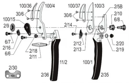 FELCO 100 Rosenschere - Präsentierschere